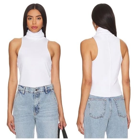 Anine Bing White Sleeveless Turtleneck Top - Picture 1 of 2